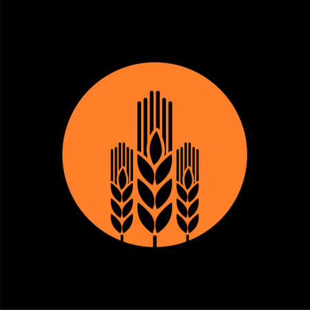 Wheat and the sunset iconのイラスト素材