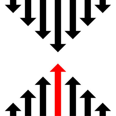 Leadership, success, and teamwork concept, arrows conceptのイラスト素材