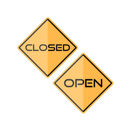 Hanging signs of Open and Closedのイラスト素材