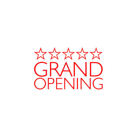 Red Grand Opening invitation label letteringのイラスト素材