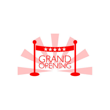 Red Grand Opening invitation label letteringのイラスト素材