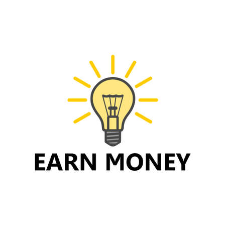 Earn Money icon, Lightbulb iconのイラスト素材