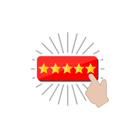 Customer review concept, Rating golden starsのイラスト素材