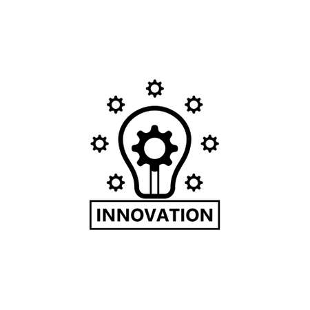 Innovation icon, Light bulb and cog insideのイラスト素材