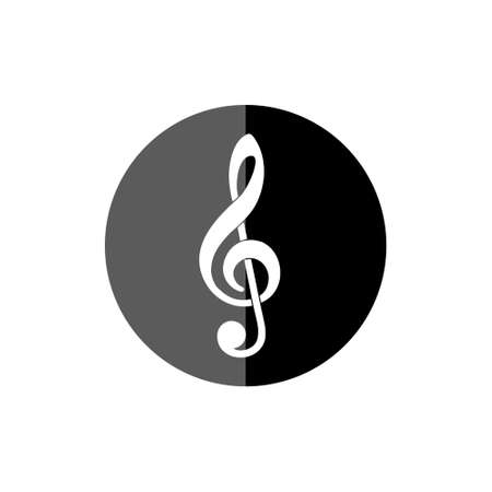 Treble clef black button, icon or logoのイラスト素材