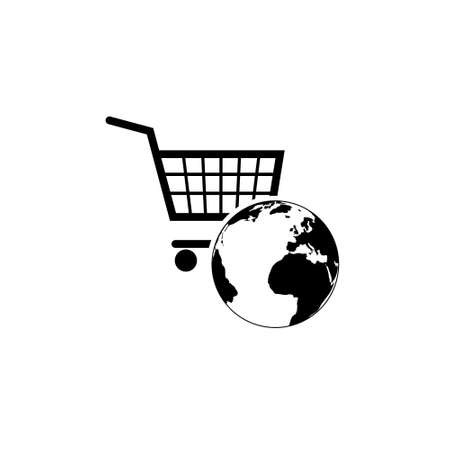 Global market concept, Shopping iconのイラスト素材