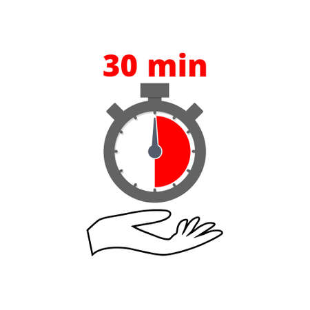 Thirty Minutes Clock in Hand icon or signのイラスト素材