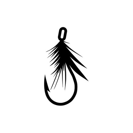 Graphic fly fishing iconのイラスト素材