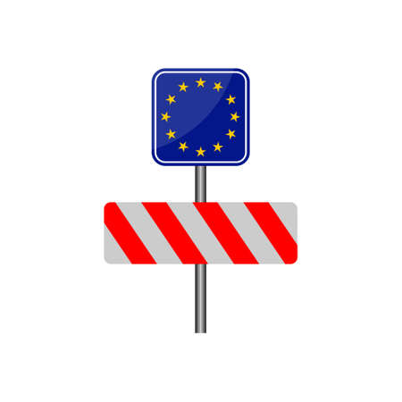 Gated Road Barrier Closeup, EU road signのイラスト素材