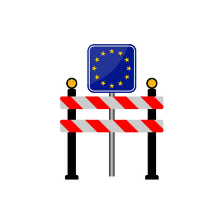 Gated Road Barrier Closeup, EU road signのイラスト素材