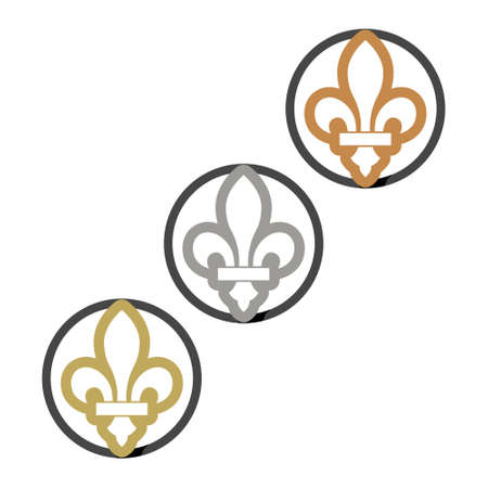 Fleur-de-Lis Gold, Silver, Bronze signのイラスト素材