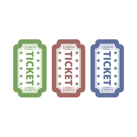 Set of colored cinema tickets