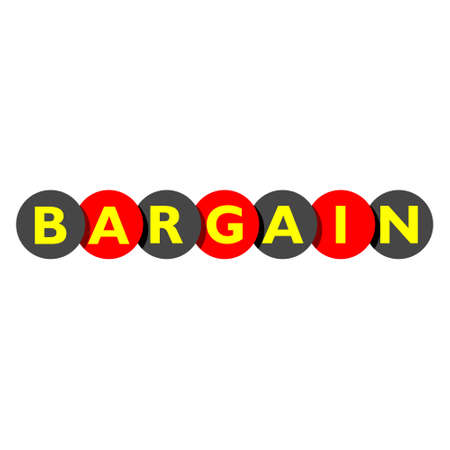 Bargain text written on white backgroundのイラスト素材