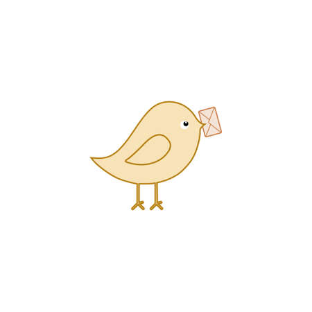 Cute bird with an envelopeのイラスト素材
