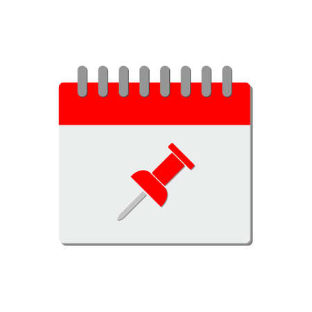 Calendar with a red push pinのイラスト素材