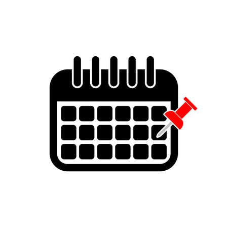 Calendar with a red push pinのイラスト素材