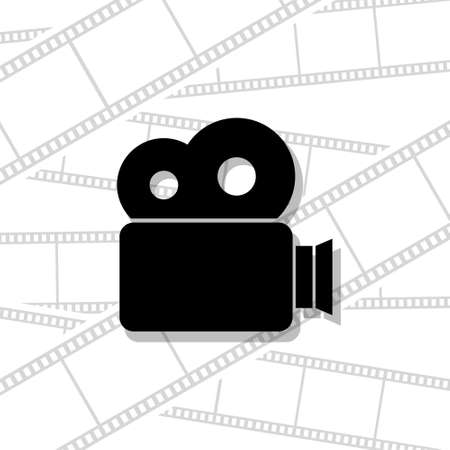 Movie camera icon on white backgroundのイラスト素材