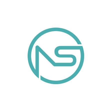 NS Letter Logo, circle conceptのイラスト素材