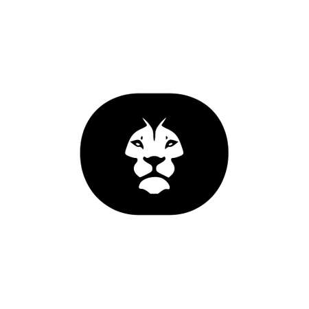 Lion head inside letter Oのイラスト素材