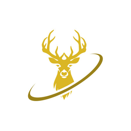 Hunting   design inspiration, deer head logo designのイラスト素材