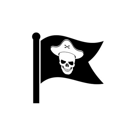 Waving Pirate Flag icon signのイラスト素材