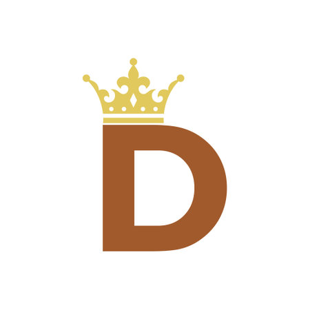 Letter D with Crown logo design concept templateのイラスト素材