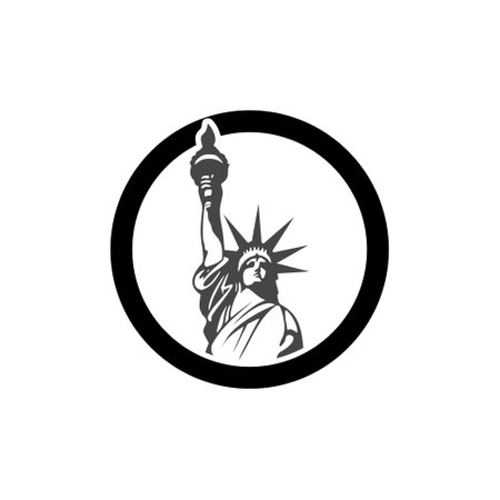 Statue of liberty icon, Statue of liberty logo concept on white backgroundのイラスト素材
