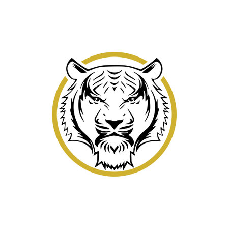 Tiger head icon, Design element for logoのイラスト素材
