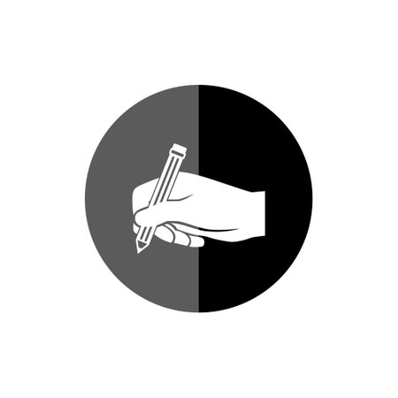 Hand with pen icon, Simple element illustrationのイラスト素材