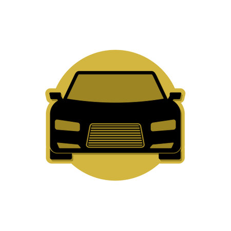 Car front view flat icon for apps and websitesのイラスト素材