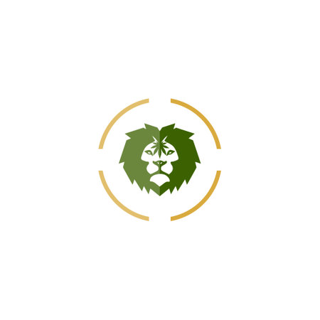 Lion marijuana leaf logoのイラスト素材