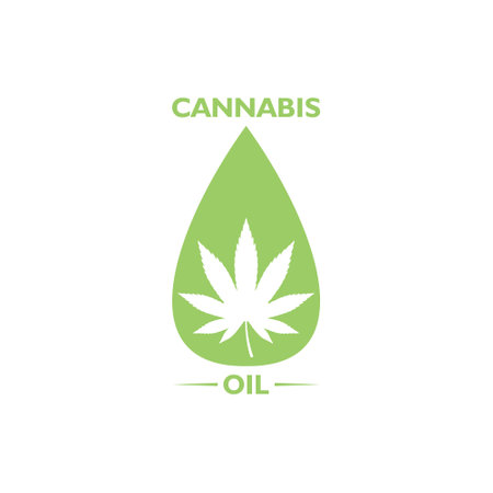 Medical Cannabis oil icon design with Marijuana leafのイラスト素材