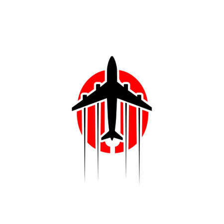 Letter O logo with airplaneのイラスト素材