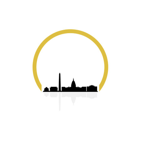 Illustration white house washington dc, Capitol building logoのイラスト素材