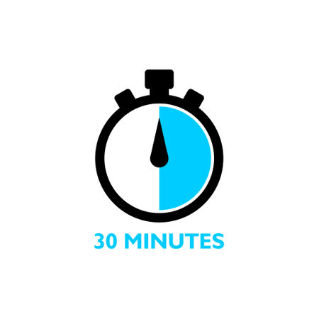 Thirty Minutes Stop Watch, 30 minutes iconのイラスト素材