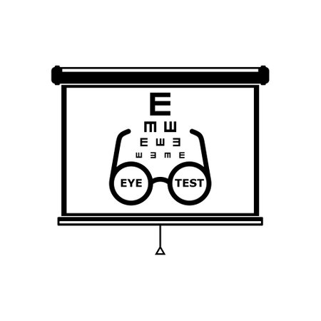 Eye Chart Test Icon, eyesight checkのイラスト素材