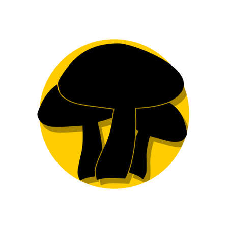 Black mushroom, Silhouette of a mushroom iconのイラスト素材