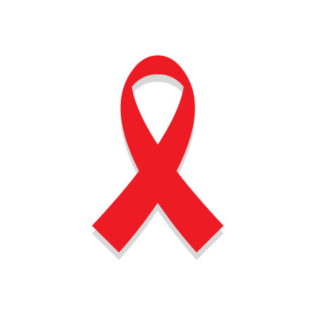 AIDS awareness ribbon sign or iconのイラスト素材