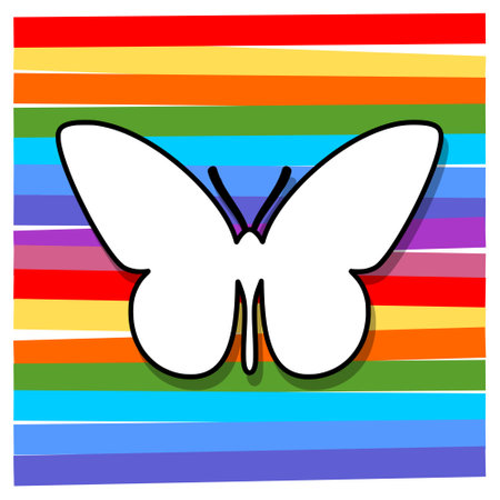 Exotic butterfly wild insect on colored backgroundのイラスト素材