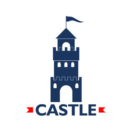 Abstract Simple Castle Label, Sign or Logo Templateのイラスト素材