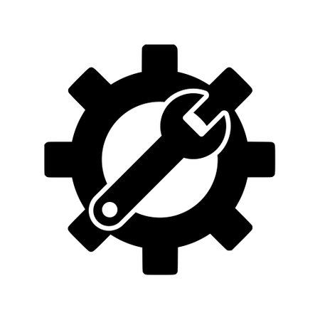 Setting wrench and gear icon illustrationのイラスト素材