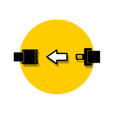 Seat belt icon, Safety in the car or airplane illustrationのイラスト素材