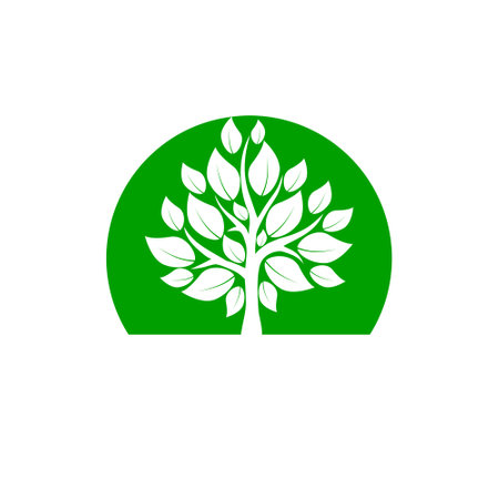 Green tree logo original design illustrationのイラスト素材
