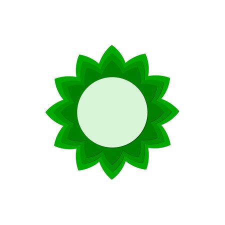 Green Sunflower  icon sign illustrationのイラスト素材