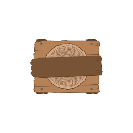 Wooden icon, wooden sawn rings illustrationのイラスト素材