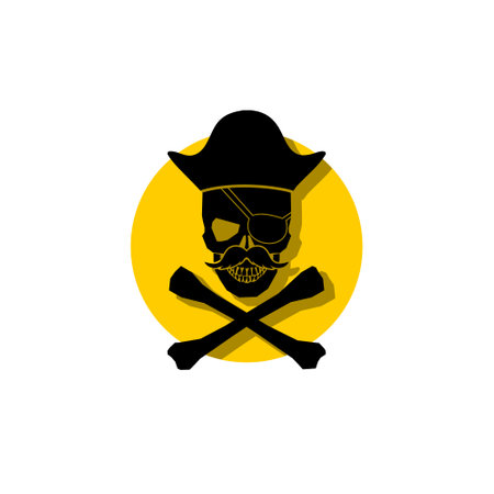 Skull and Crossbones Pirate icon sign illustrationのイラスト素材
