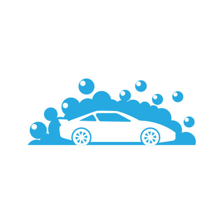 Car Wash, Cleaning Car Iconのイラスト素材