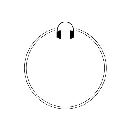 Headphones sign icon, Circleのイラスト素材