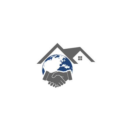 Home planet icon. World, globe, houseのイラスト素材