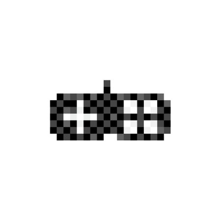 Vintage gamepad logo. Pixel art style joystick illustrationのイラスト素材